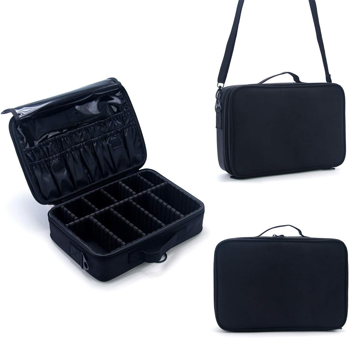 Makeup Box Organizer Bag 3 Layers Large Capacity Travel Professional Makeup - Al Ghani Stores