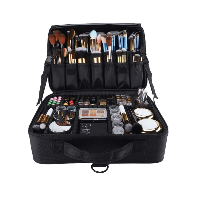 Makeup Box Organizer Bag 3 Layers Large Capacity Travel Professional Makeup - Al Ghani Stores