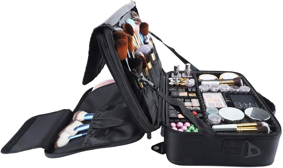 Makeup Box Organizer Bag 3 Layers Large Capacity Travel Professional Makeup - Al Ghani Stores