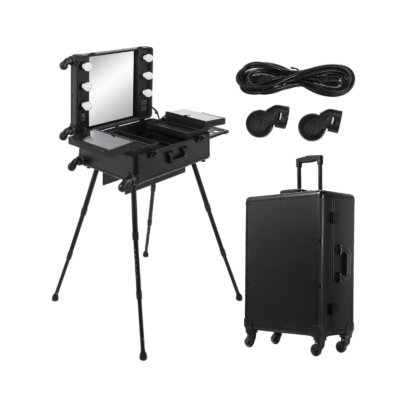 Makeup Trolley Bag Stand and High Chair Black - Al Ghani Stores