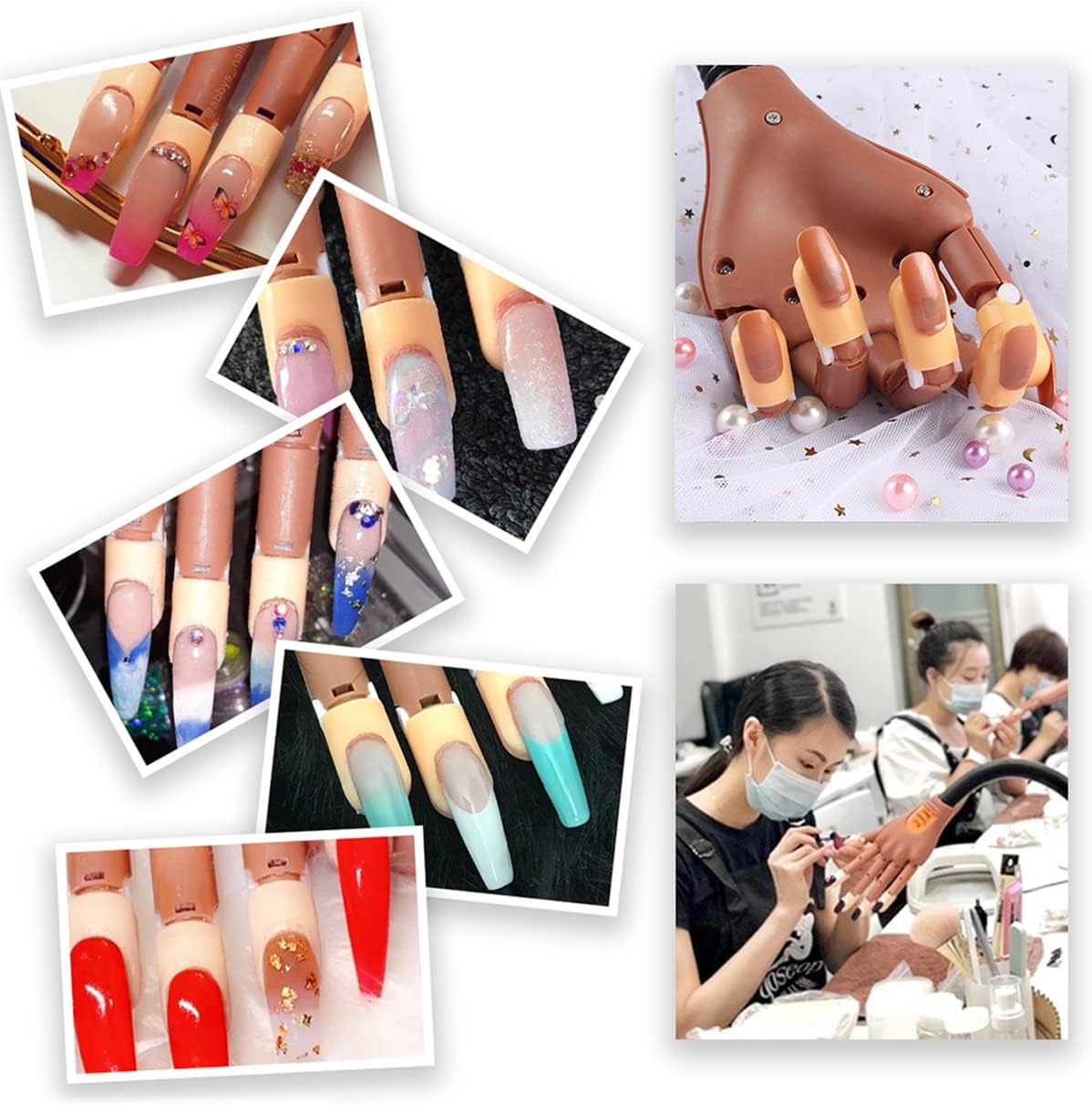 Mcrine Flexible False Hand for Nail Manicure with Fake Professional Nails - Al Ghani Stores