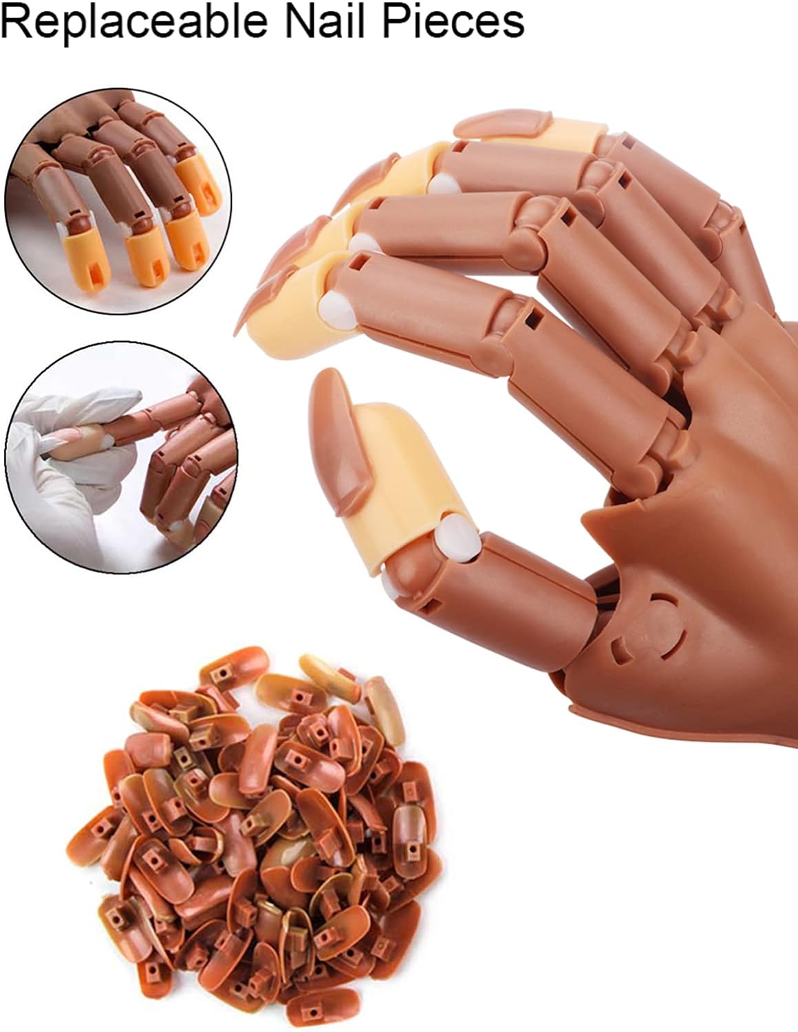 Mcrine Flexible False Hand for Nail Manicure with Fake Professional Nails - Al Ghani Stores