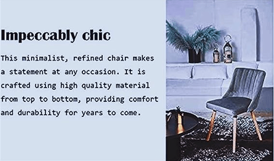 Midcentury Modern Living Room Chair upholstered velvet Fabric Dining Room Dark Grey - Al Ghani Stores