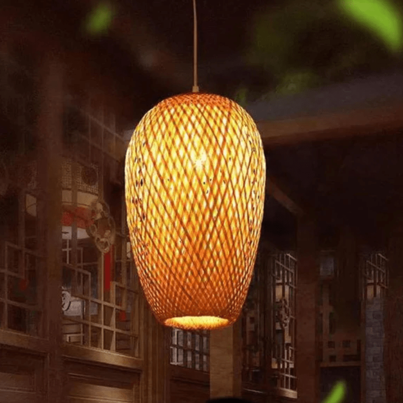 Modern Bamboo Lantern Bamboo Woven Lamps Shape For Home Decorative - Al Ghani Stores