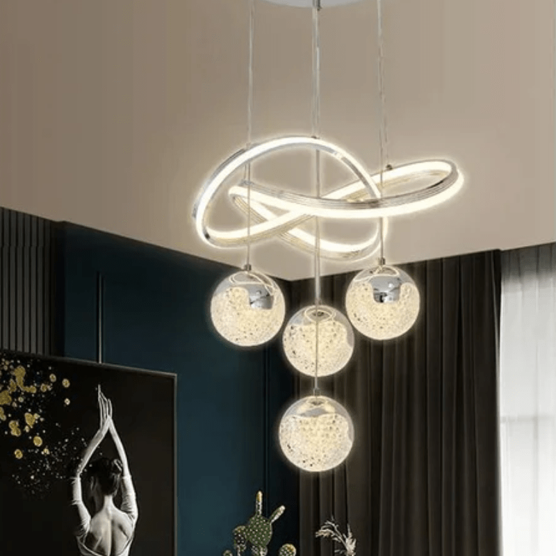modern luxury decoration bedroom villa Gold Black Chandelier Light Circle Pendant Lamp Led Single - Al Ghani Stores