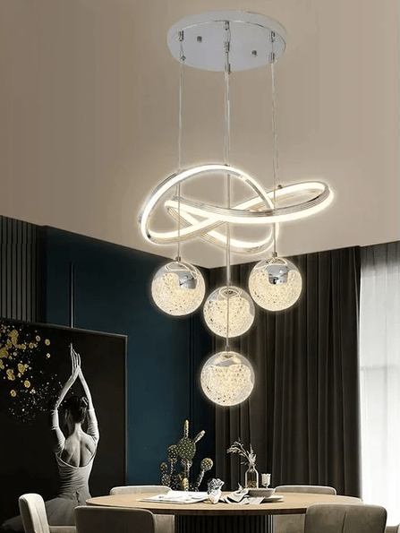 modern luxury decoration bedroom villa Gold Black Chandelier Light Circle Pendant Lamp Led Single - Al Ghani Stores