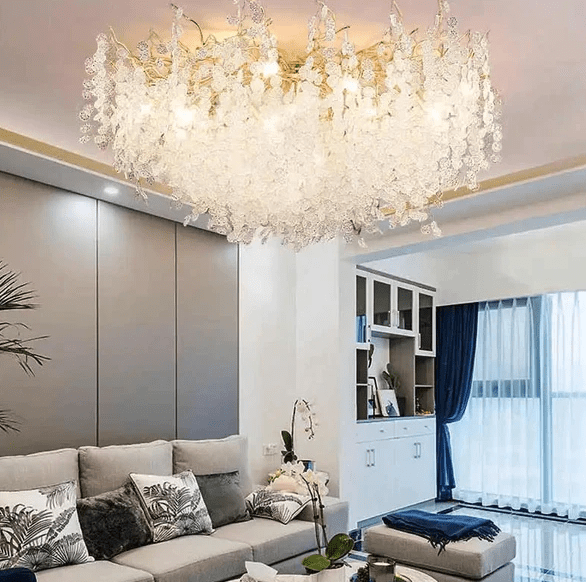 Modern Metal Glass Piece Dining Living Room Hotel Villa Luxury Chandeliers Pendant Lights Chandelier - Al Ghani Stores