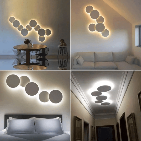 Modern Nordic Wall Light Bedside Moon LED Iron Lamp Living Room Bedroom Decor Wall Lamp Ceiling Lamp Dual-use - Al Ghani Stores