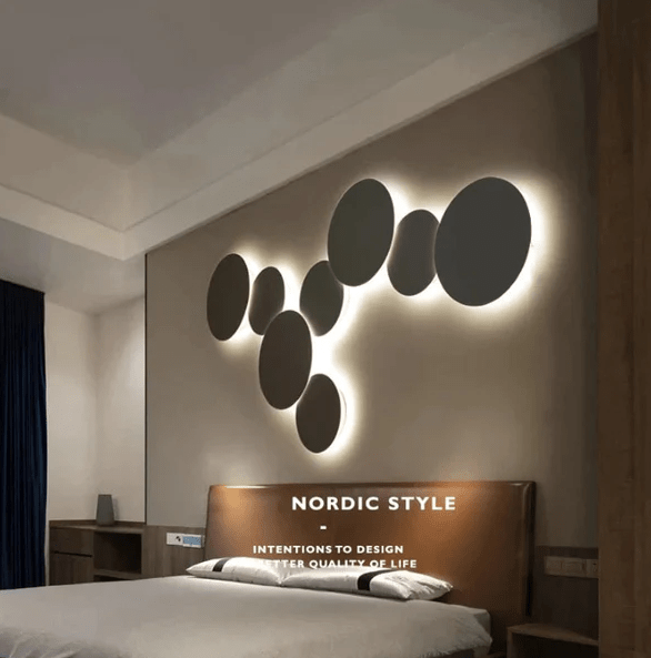 Modern Nordic Wall Light Bedside Moon LED Iron Lamp Living Room Bedroom Decor Wall Lamp Ceiling Lamp Dual-use - Al Ghani Stores