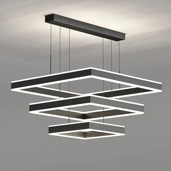 Modern Square Led Pendant Lamp Dimmable for Table Dining Living Room Bedroom Kitchen Hall - Al Ghani Stores