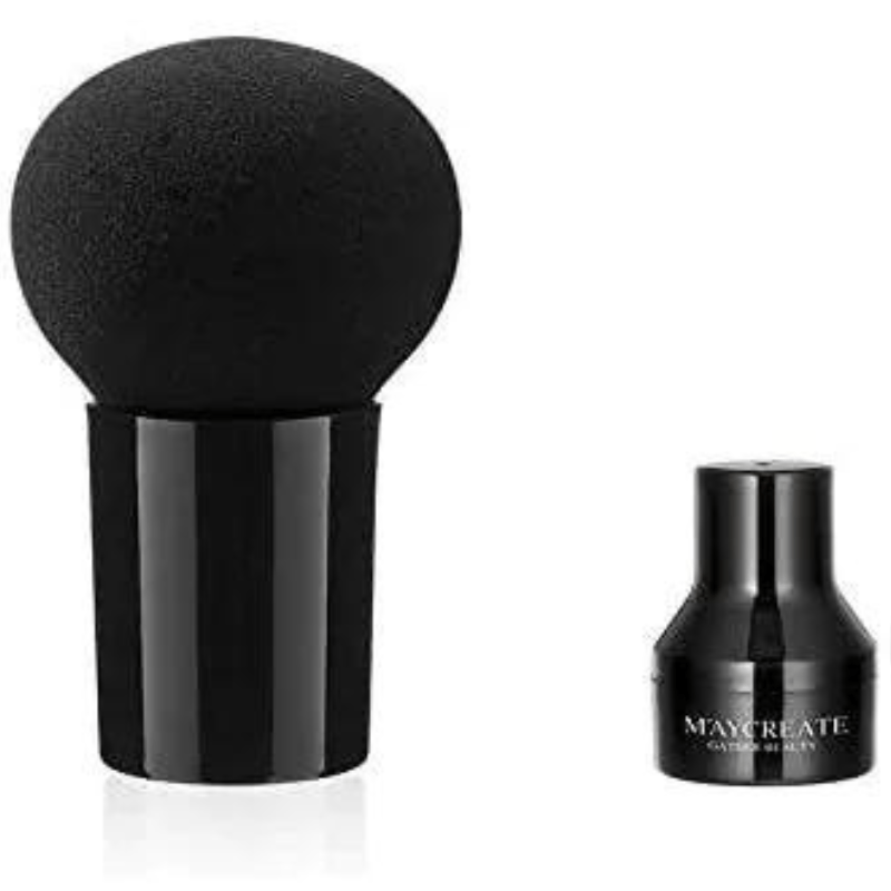 Multifunction Makeup Puff Brush With Handle Mushroom Head Sponge, Black - Al Ghani Stores