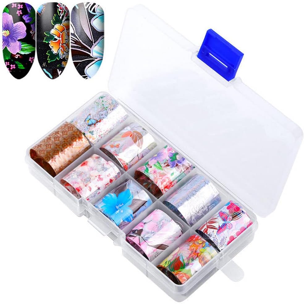 Nail Foil Transfer Sticker Butterflies Pack of 10 Pcs - Al Ghani Stores