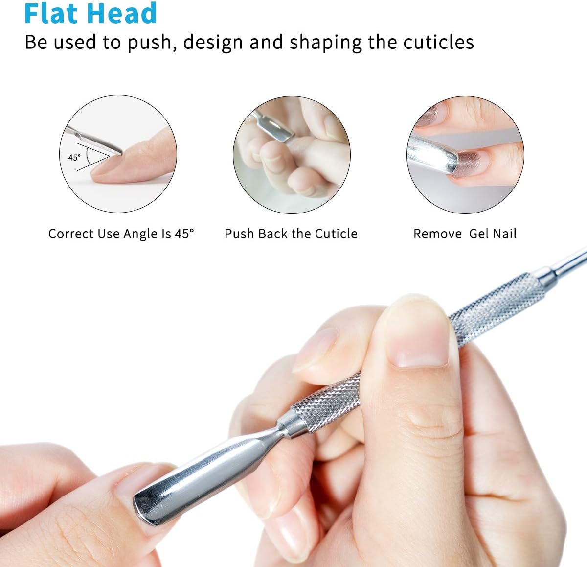 Nail Spoon Pusher Stainless Steel Nail Cuticle Remover - Al Ghani Stores