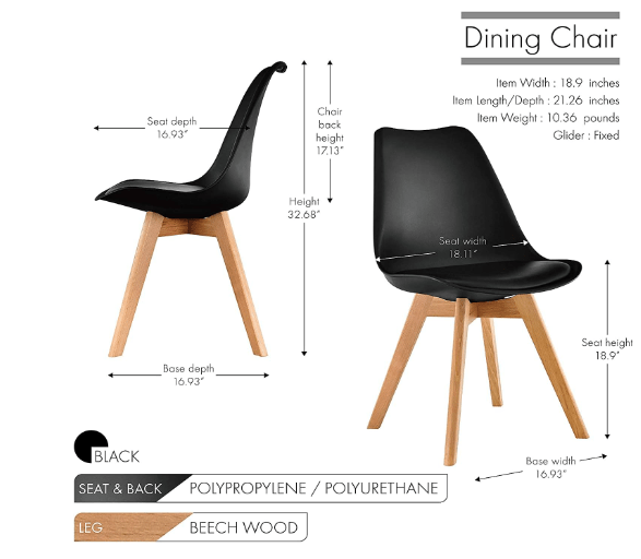 Natural Wood Legs Lounge Plastic Arm Chair for Living Bedroom Waiting Room Black - Al Ghani Stores