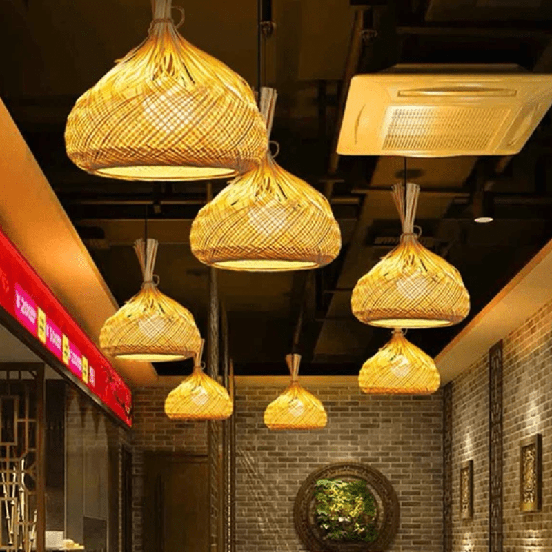 New Design Bamboo Lampshades Chandelier Lamp - Al Ghani Stores