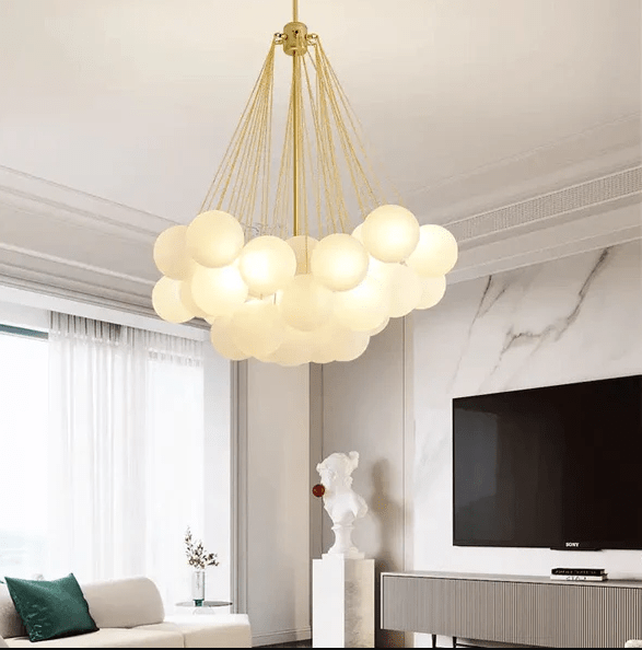 New Design Round Modern Led Glass Hanging Fixture Bubble ball modern decorative led chandelier for home - Al Ghani Stores