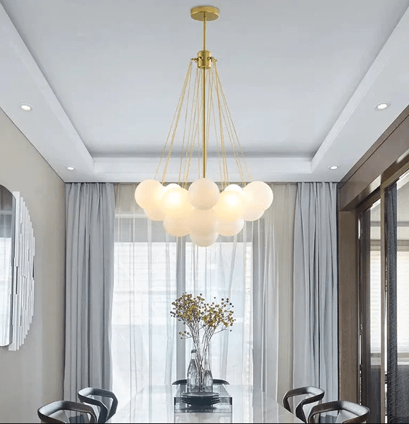 New Design Round Modern Led Glass Hanging Fixture Bubble ball modern decorative led chandelier for home - Al Ghani Stores