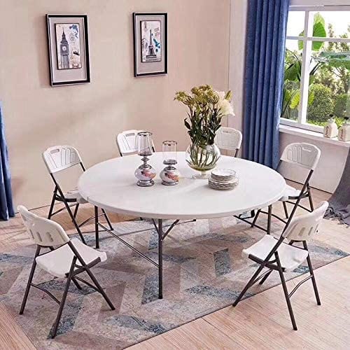 Plastic Folding Table Dia 150 cm Round Portable for 8-10 Person - Al Ghani Stores
