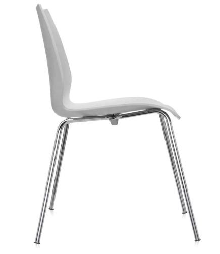 Plastic Stackable Chair Metal legs Outdoor Indoor Meeting Room Leisure Dining Furniture (WHITE) - Al Ghani Stores