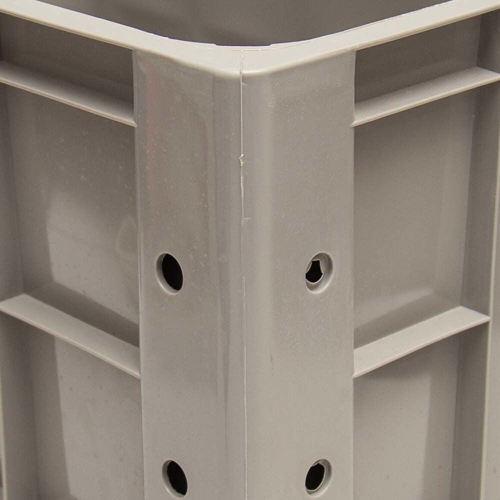 Plastic Storage Box Rectangular Shape Crates With Holes - Grey - Al Ghani Stores