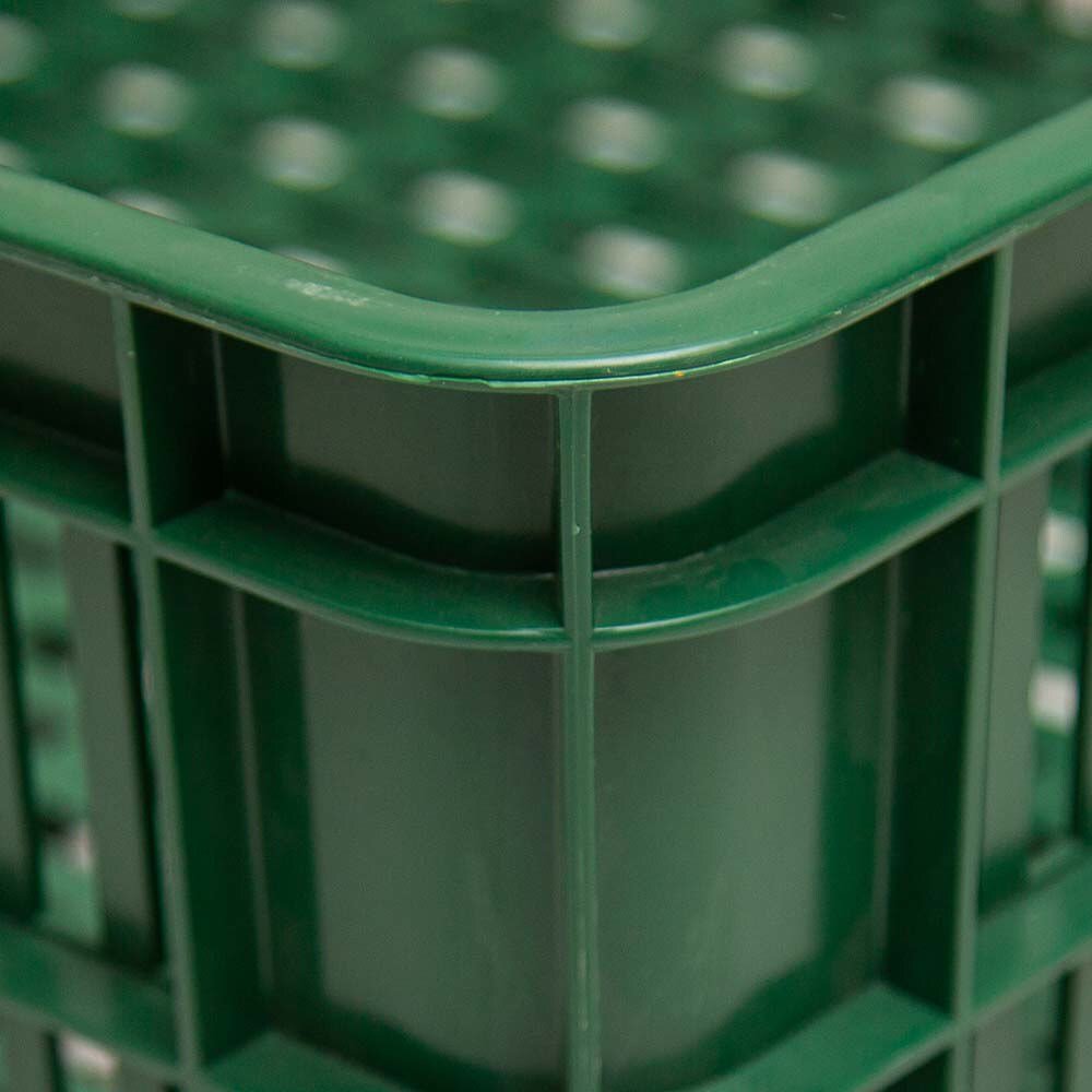 Plastic Tray Box Crates With Holes Rectangular Shape - Green - Al Ghani Stores