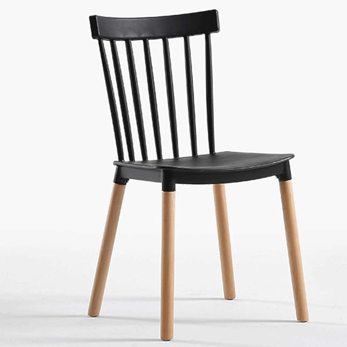 Plastic windsor chair modern desgin with solid wood legs leisure dining chair for indoor - Al Ghani Stores