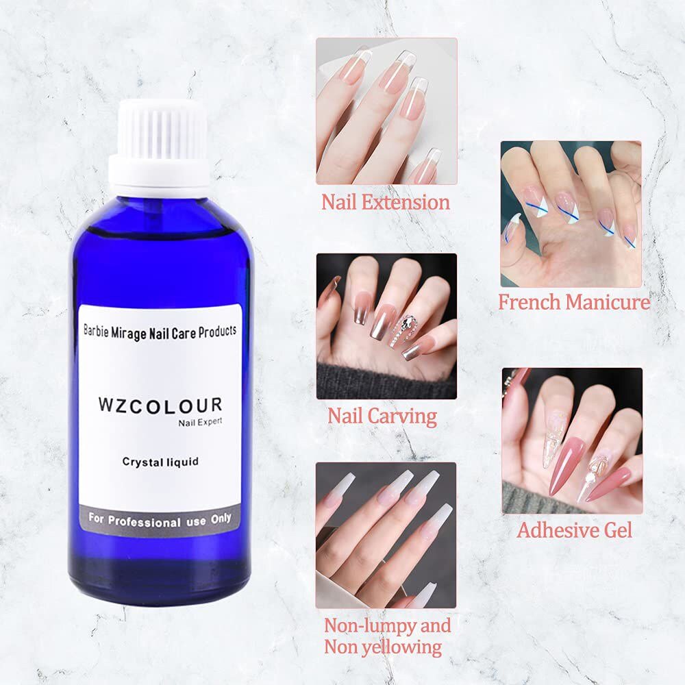 Professional Acrylic Nail Extension Crystal Liquid Monomer, 100ml - Al Ghani Stores