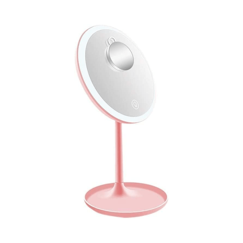 Round Folding Table Mirrors Girl Bedroom Beauty Mirror Led Makeup Mirror - Al Ghani Stores