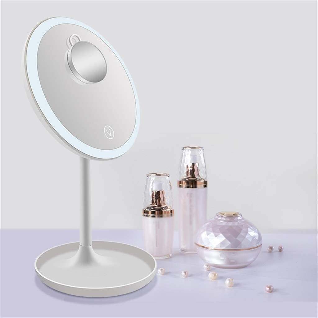 Round Folding Table Mirrors Girl Bedroom Beauty Mirror Led Makeup Mirror - Al Ghani Stores