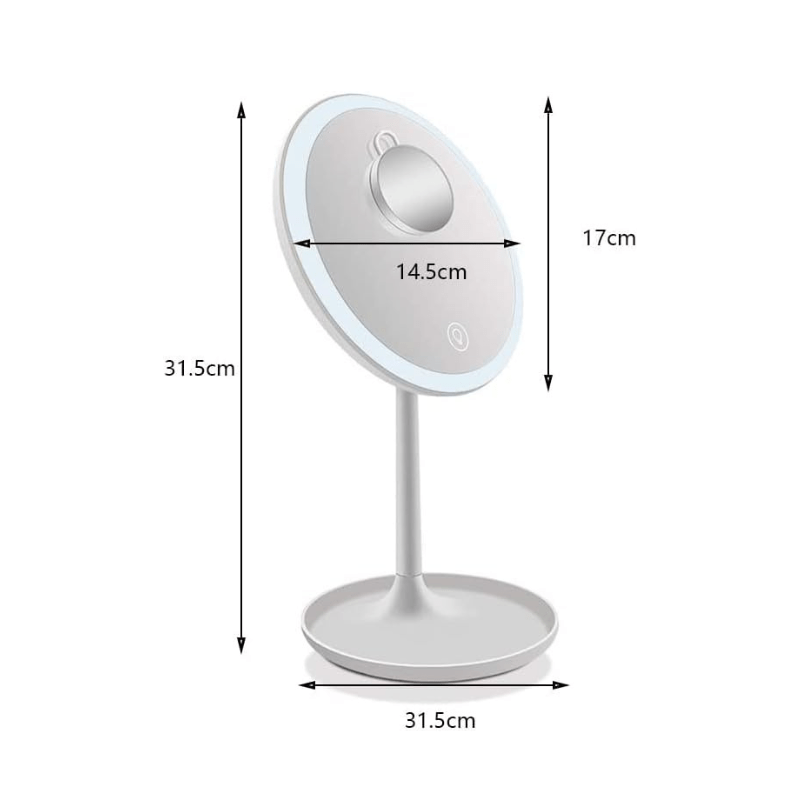 Round Folding Table Mirrors Girl Bedroom Beauty Mirror Led Makeup Mirror - Al Ghani Stores