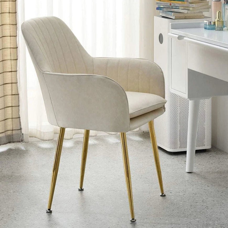 Royal Chair Velvet Fabric Modern Cafe Dining Chair with Metal Legs - Al Ghani Stores
