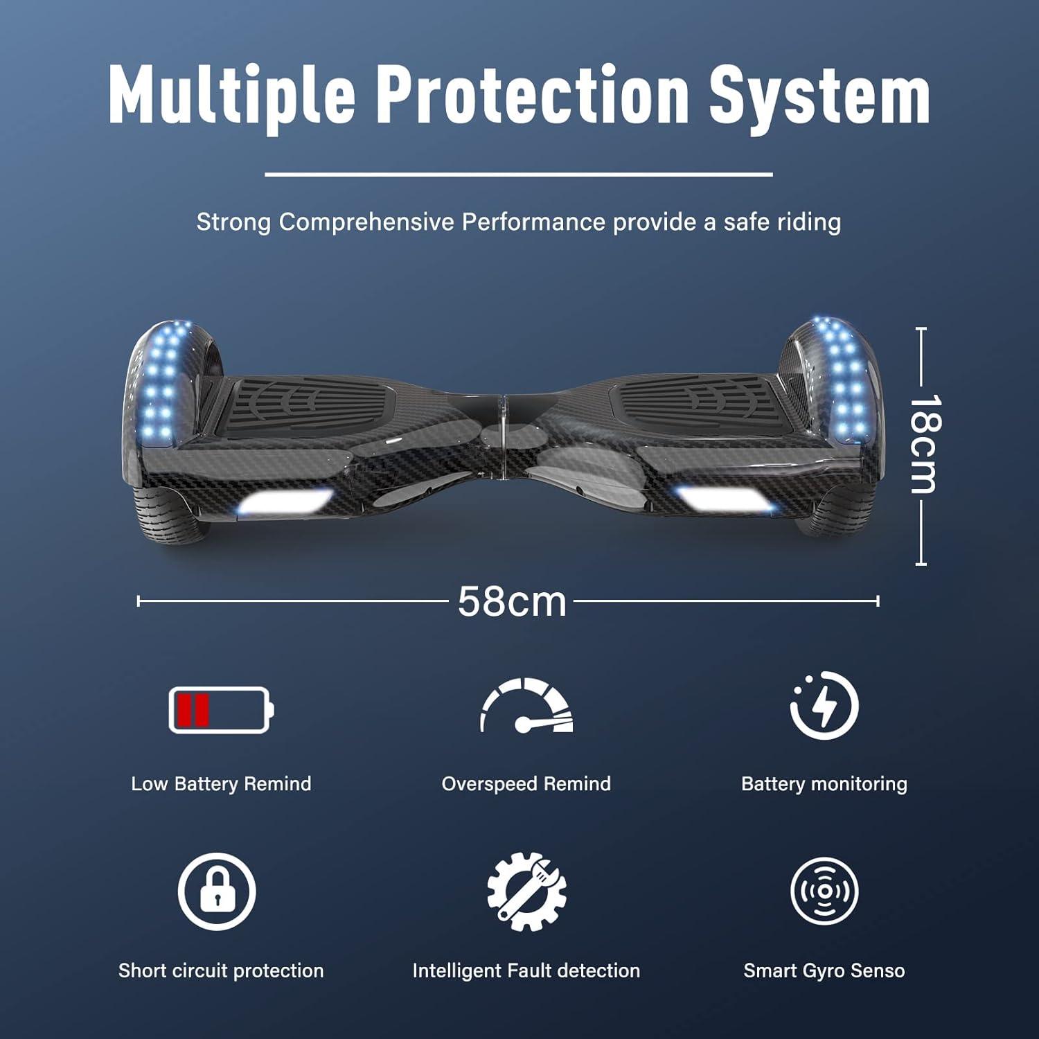 Self-Balancing Hover Board with Powerful Motor Hoverboards for Kids and adults Blue - Al Ghani Stores