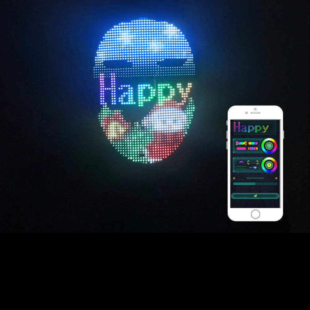 Shining App cosplay Mask With Bluetooth App Party Face Changing Led Display Mask For Party - Al Ghani Stores