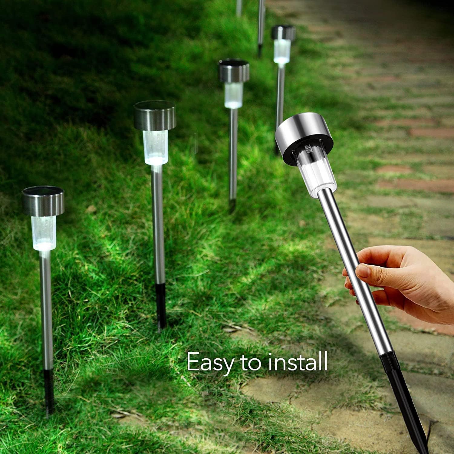 Solar Pathway LED Lights: Outdoor Solar Lights for Your Yard, Pathway, Lawn, Patio, or Driveway - Al Ghani Stores