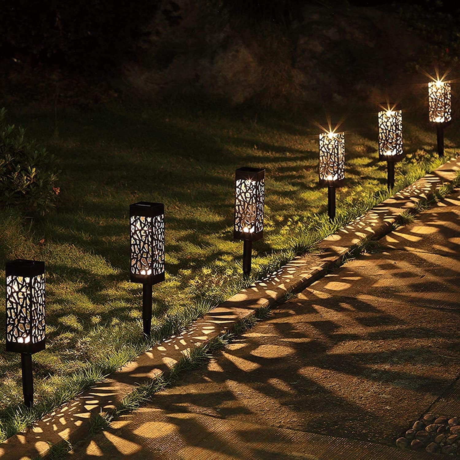 Solar Powered LED Garden Lights,Warm WhiteAutomatic Led for Patio, Yard and Garden - Al Ghani Stores