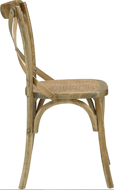 Solid Wood Cross Back Chair With Rattan Chair Seat - Al Ghani Stores