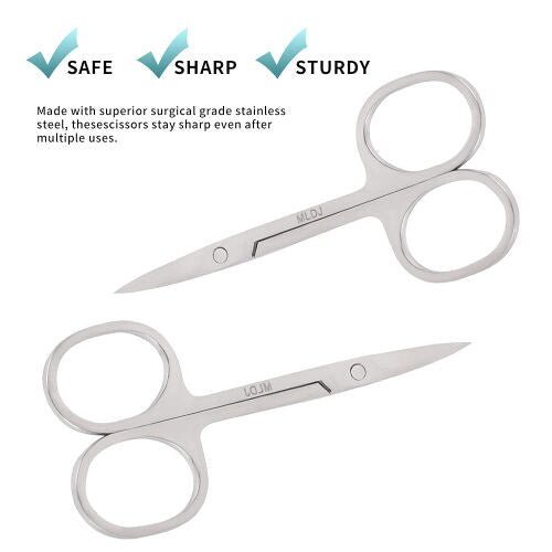 Stainless Steel Premium Facial Scissor, MG-22 Fine Curved Tip - Al Ghani Stores