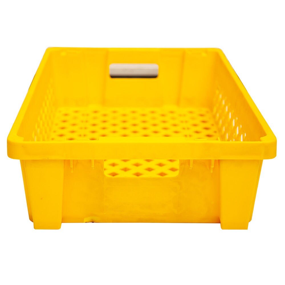 Storage Box Rectangular Shape Crates With Holes - Yellow - Al Ghani Stores