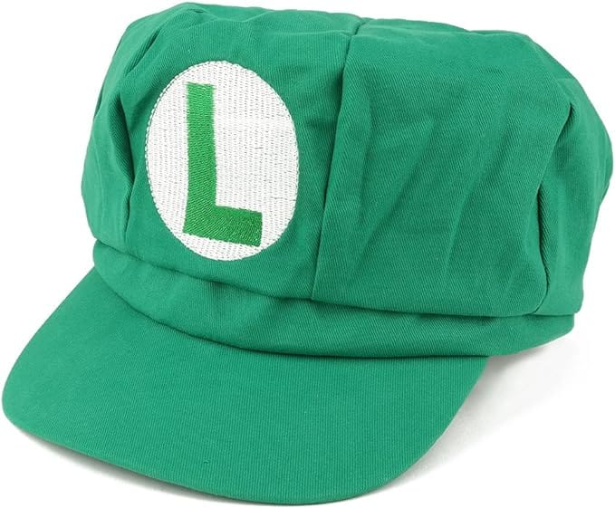 Super Mario Brothers Luigi Hat Costume Cosplay Green cap Mario Embroidered Costume - Al Ghani Stores