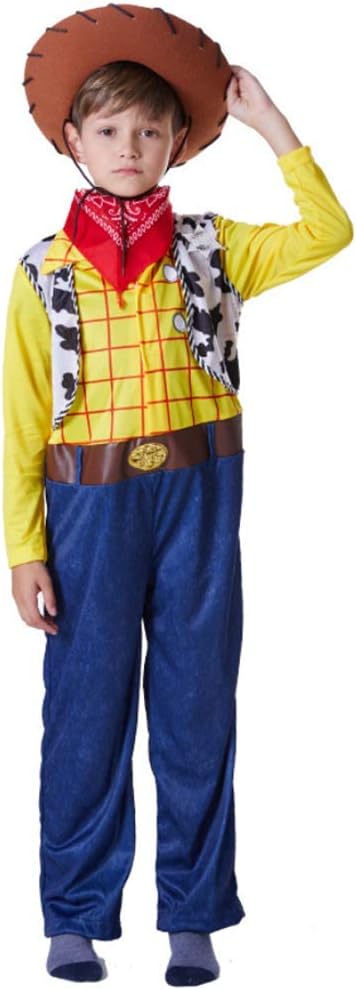 Toy stoy boy Woody’s costume 3-piece set is suitable for ages 3-13old cosplay (3-4 years) - Al Ghani Stores
