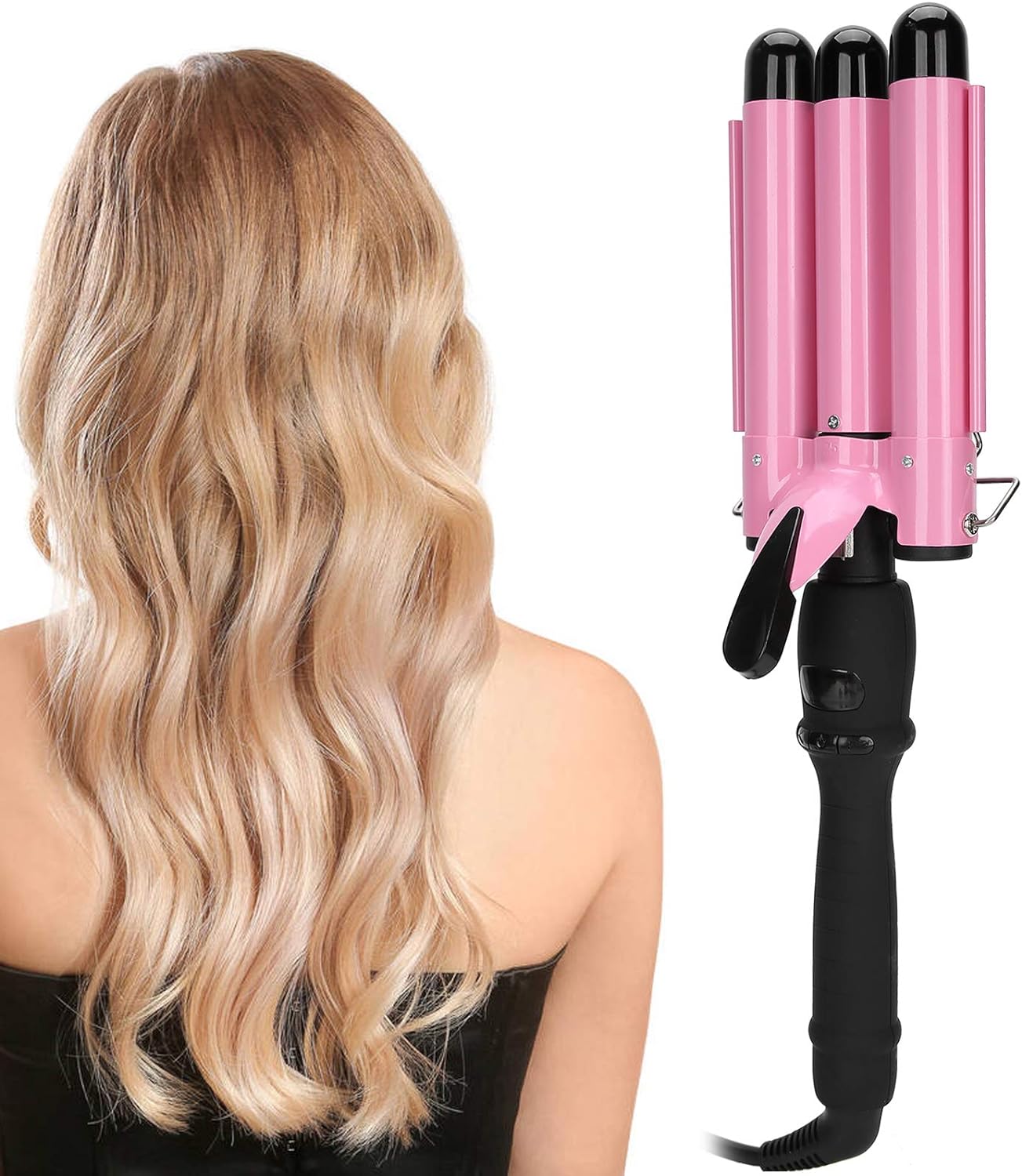 Triple Pipe Nano‑technology Curling Iron for Hair Hair Waver Hair Crimper - Al Ghani Stores