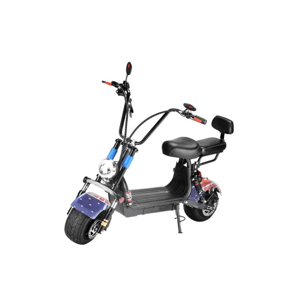 USA Flag Small Harley two seat big tires high power two wheels adult electric scooter motorcycle - Al Ghani Stores