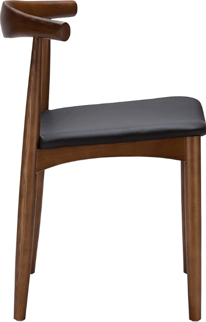 Wegner Style Elbow Solid Wood Chair with Pu Seat Dark brown - Al Ghani Stores