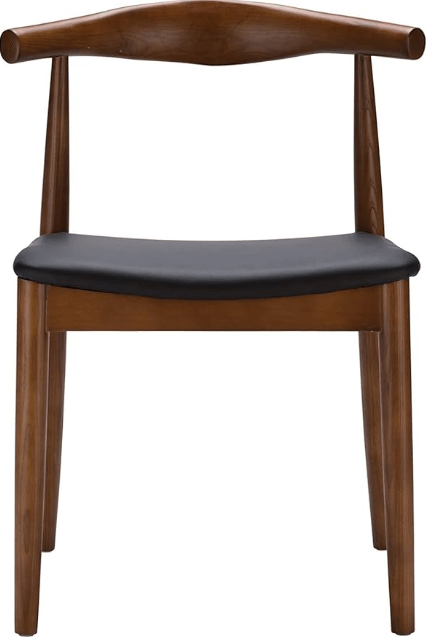 Wegner Style Elbow Solid Wood Chair with Pu Seat Dark brown - Al Ghani Stores