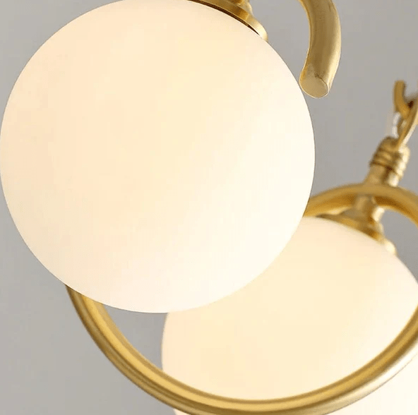 White Glass Shade 6 light Chandelier Bedroom Chandelier Lamp - Al Ghani Stores