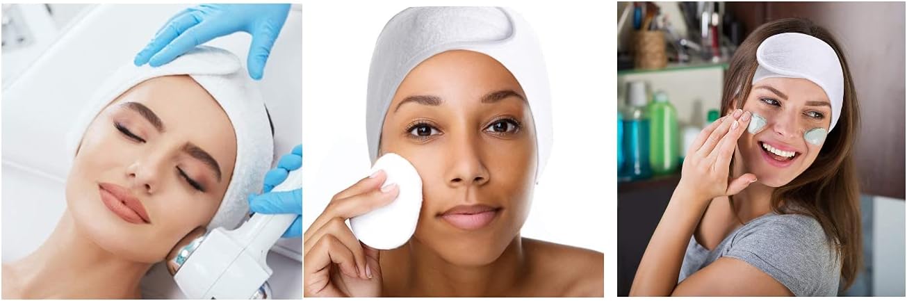 White Headbands for Skin Care Facial Skin Care Make Up Bath Shower - Al Ghani Stores