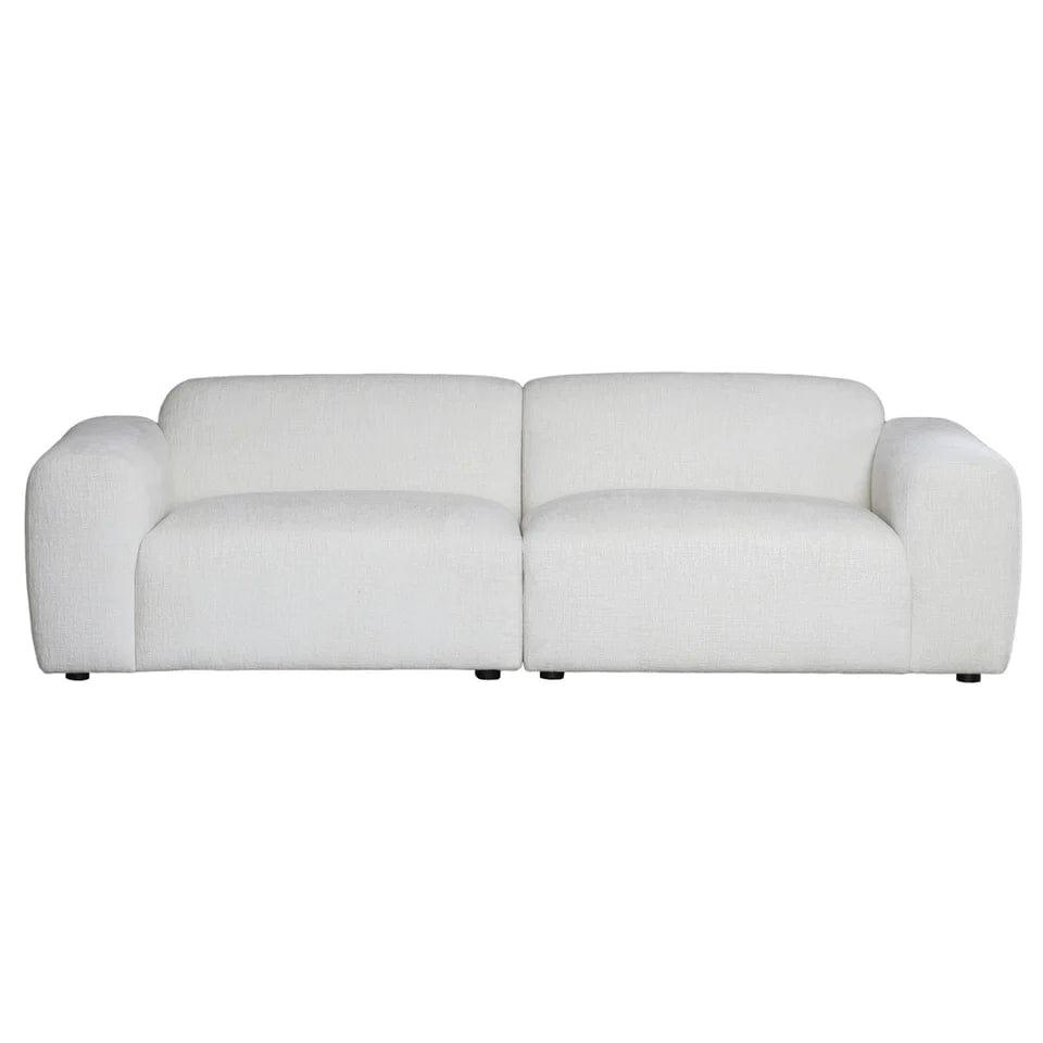 White Luxury Living Room boucle fabrice Two Seater SOFA - White - Al Ghani Stores