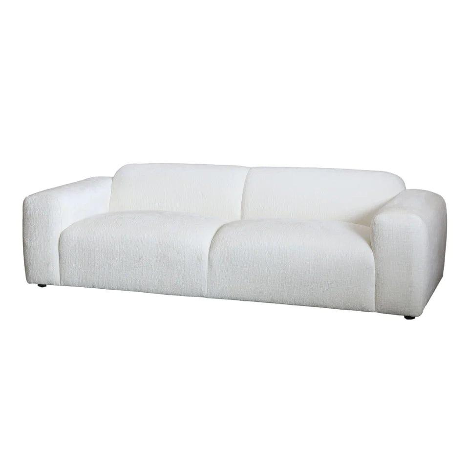 White Luxury Living Room boucle fabrice Two Seater SOFA - White - Al Ghani Stores