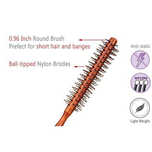 Wooden Hairstyling Teasing Hairbrush Brown Pack of 2 Pcs - Al Ghani Stores