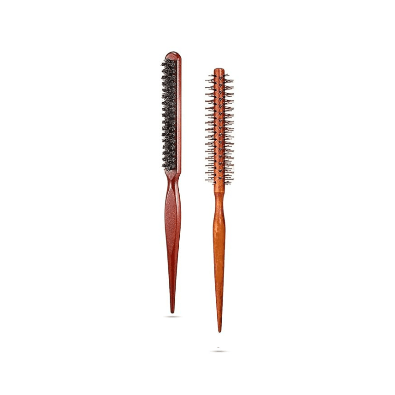 Wooden Hairstyling Teasing Hairbrush Brown Pack of 2 Pcs - Al Ghani Stores